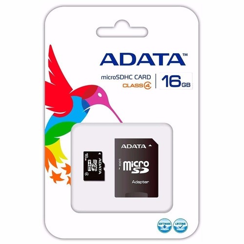 MEMORIA FLASH MICROSD  CLASE 4 ADATA 16GB CON ADAPTADOR SD/