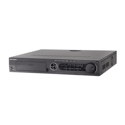 DVR 32 Canales TurboHD + 32 Canales IP / 8 Megapixel (4K) / 4 Bahías de Disco Duro / RAID 0,1,5,6,10 / POS / Videoanalisis / 16 Entradas de Alarma