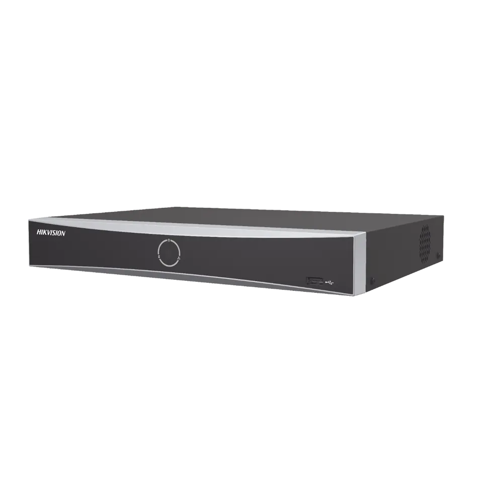 NVR 12 Megapixel (4K) / 16 canales IP / AcuSense (Evita Falsas Alarmas) / Reconocimiento Facial / 1 Bahía de Disco Duro  / HDMI en 4K / Sin Puertos PoE+