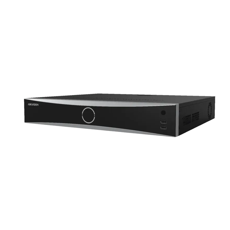 NVR 12 Megapixel (4K) / 32 canales IP / AcuSense (Evita Falsas Alarmas) / Reconocimiento Facial / 4 Bahías de Disco Duro /  HDMI en 4K / Entrada y Salida de Alarmas