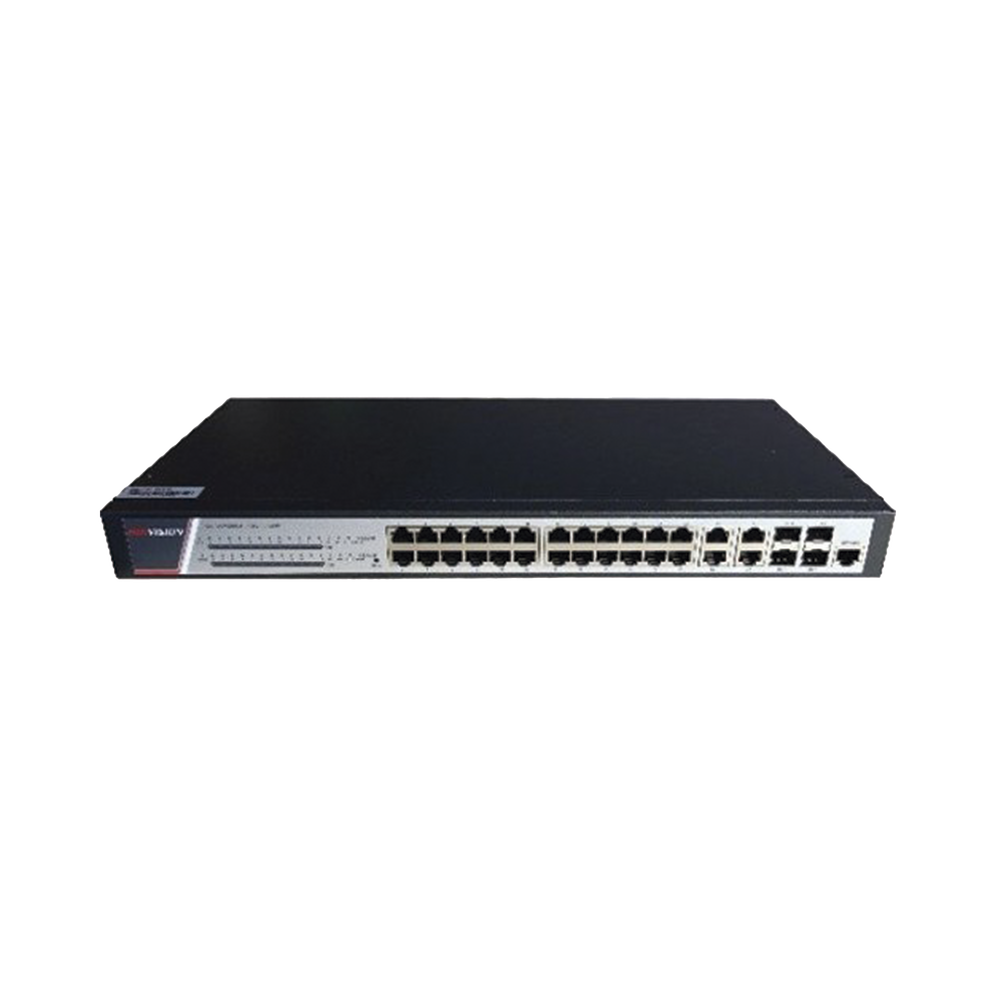 Switch Gigabit PoE+ / Administrable / 24 puertos 10/100/1000 Mbps PoE+ / 4 puertos 10/100/1000 Mbps + 4 puertos SFP de Uplink / 370 W