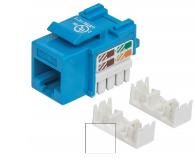 Keystone Jack INTELLINET 210546, RJ-45, Azul, De plástico / 210546