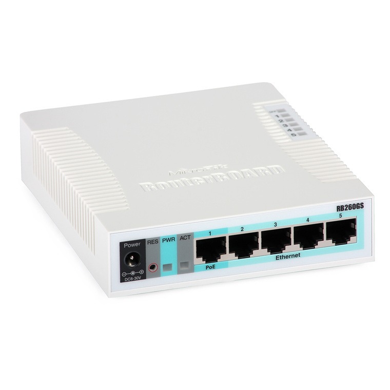 Switch Mikrotik 5 puertos Gigabit Ethernet y 1 SFP