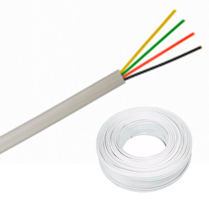 SAXXON OWA4305JF- Cable de alarma de 4 conductores/ CCA/ Calibre 22 AWG/ 305 metros/ Retardante a la flama/ Recomendable para control de acceso/ Videoportero/ Audio