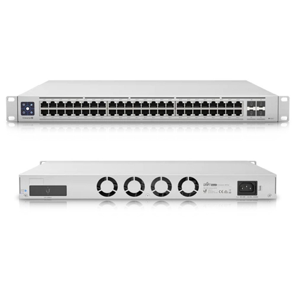 UniFi Switch Enterprise administrable capa 3, 48 puertos 2.5GbE RJ45 POE+, 4 puertos 10G SFP+, 720W, con pantalla táctil de 1.3"
