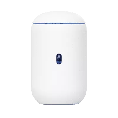 UniFi Dream Router con WiFi 6, 4 puertos LAN Gigabit de los cuales 2 son POE 802.3af. Todas las aplicaciones UniFi preinstaladas. Pantalla LCD