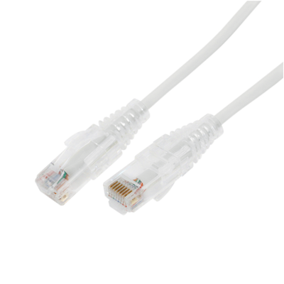 Cable de Parcheo Slim UTP Cat6A - .5 m Blanco, Diámetro Reducido (28 AWG)