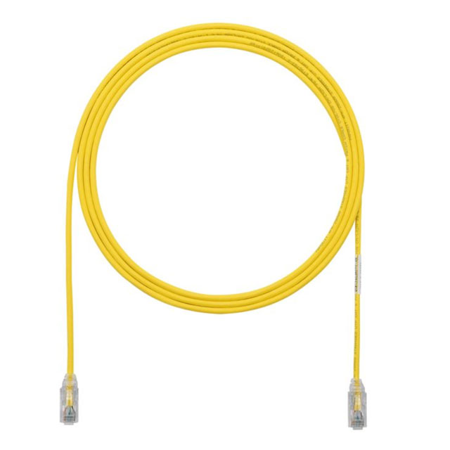 Cable de Parcheo UTP Cat6A, CM/LSZH, Diámetro Reducido (28AWG), Color Amarillo, 1ft