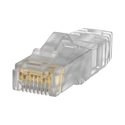 Plug RJ45 Cat6A, Para Cable UTP de Calibre 26 AWG, Chapado en Oro de 50 micras, Paquete de 100 piezas