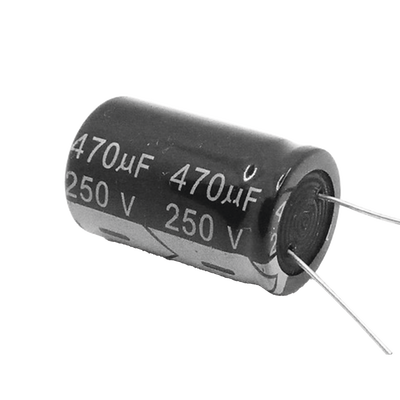 Capacitor Electrolítico de Aluminio, Radial de 470 µFd, 250 Vcc, 105 °C, 25 x 40 mm.