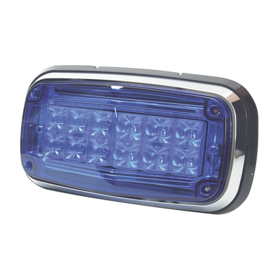 Luz de advertencia 8 X 4", Color Azul, IP67, SAE, Ideal para Ambulancias