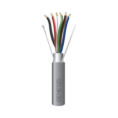 Bobina de 305 Metros de Cable  6 x 22 AWG / Blindado / Plenum de Color Gris / Aplicaciones de Audio, Seguridad y Control