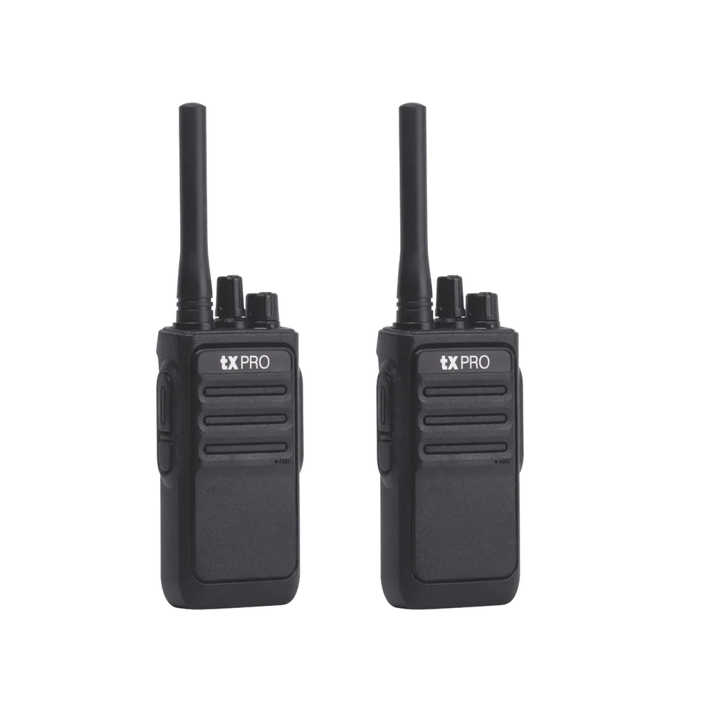 Par de radios analógicos UHF 400-470 MHz de 2 watts de potencia.
