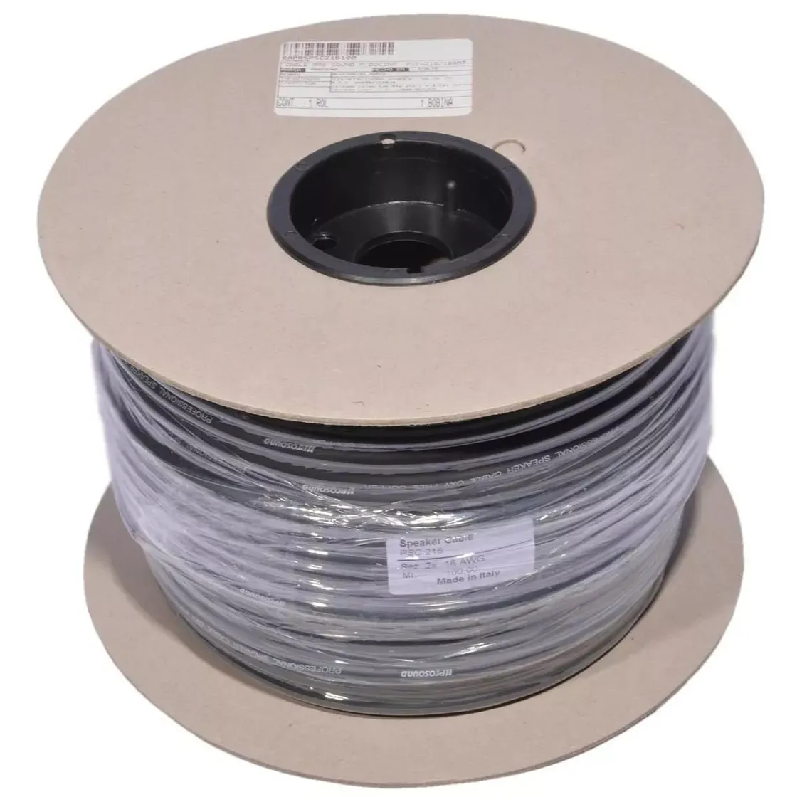 Bobina de cable Italiano para bocina (bafle) calibre AWG16 (2 hilos), 100 metros.