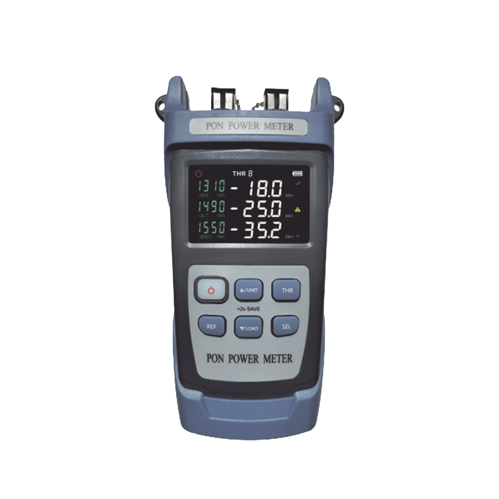 Medidor de Potencia Óptica (OPM) para Fibra Óptica en Redes FTTx / Soporta 3 Longitudes de Onda: 1310nm , 1490nm y 1550nm / Compatible con Conectores SC y FC