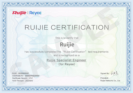 Certificación RSE Reyee - Ruijie Networks (sin equipos).