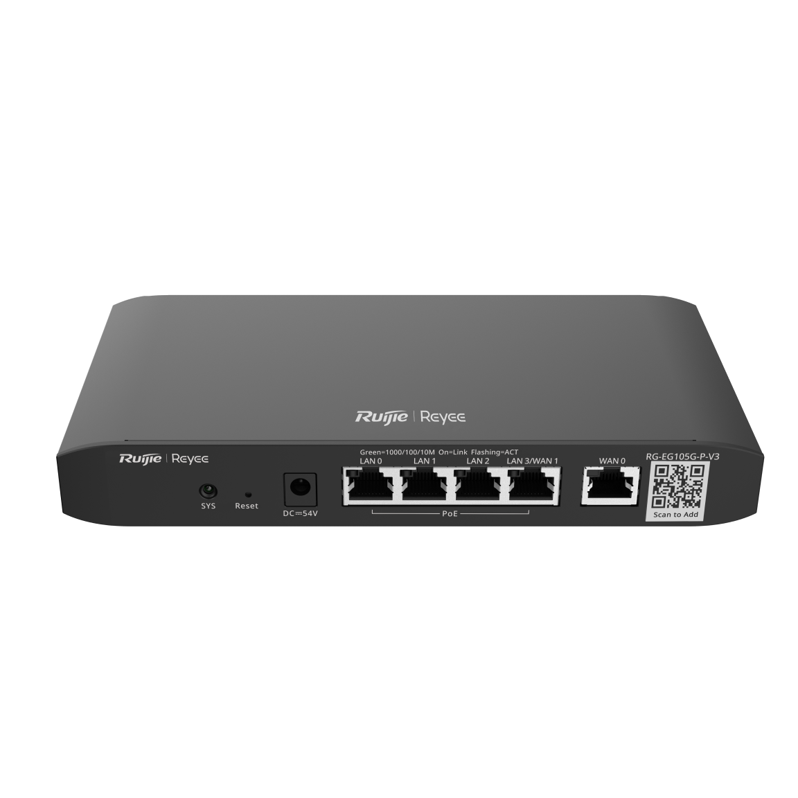 Router Balanceador con Función SD-WAN, POE+ hasta 54w, 3 puertos LAN gigabit, 1 Puerto WAN gigabit y 1 puerto LAN/WAN gigabit configurable, hasta 100 clientes con desempeño de 600 Mbps asimétricos