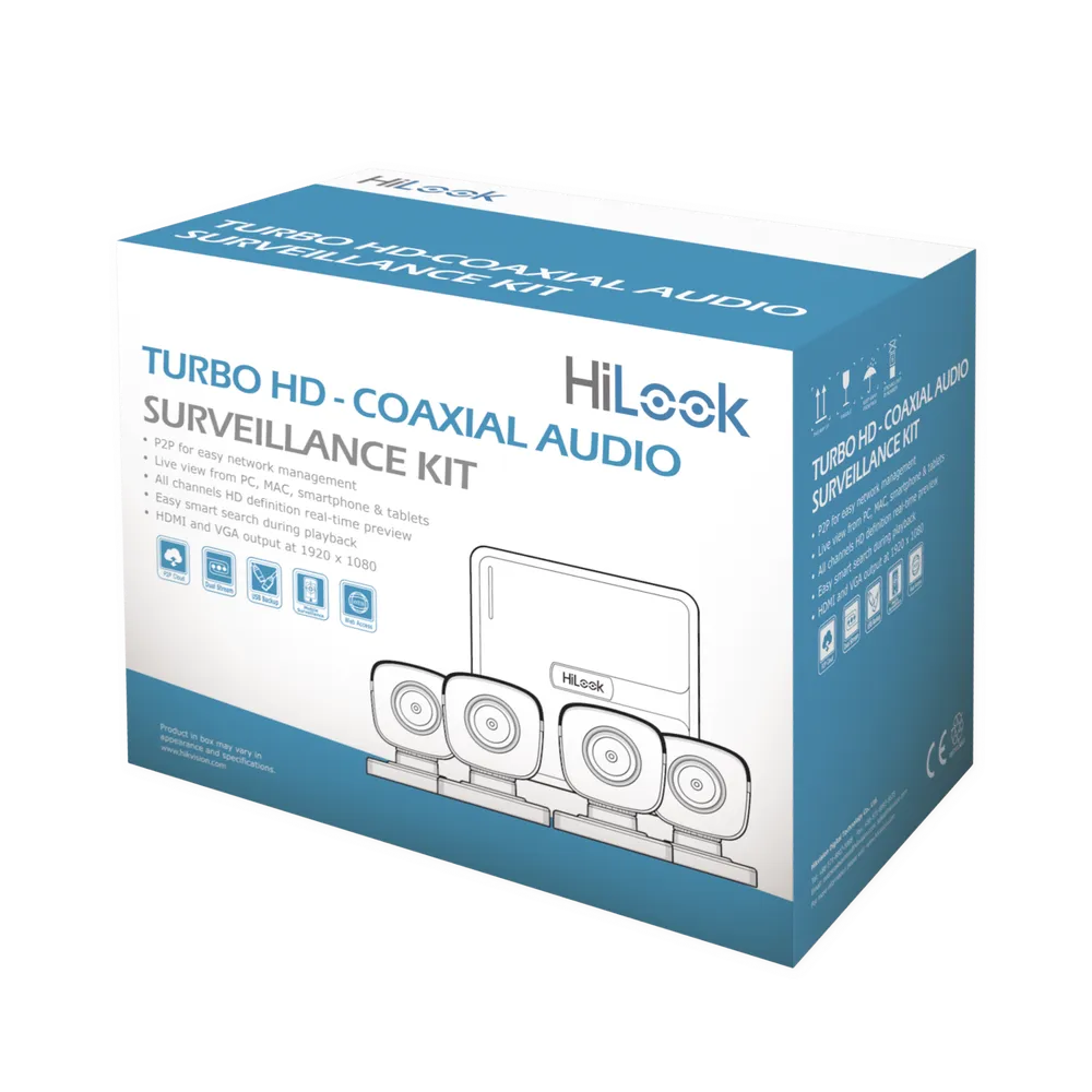 (MICRÓFONO Integrado) Kit TurboHD 1080p Lite / DVR 4 canales / Audio por Coaxitron / 4 Cámaras Bala de Policarbonato con Micrófono Integrado