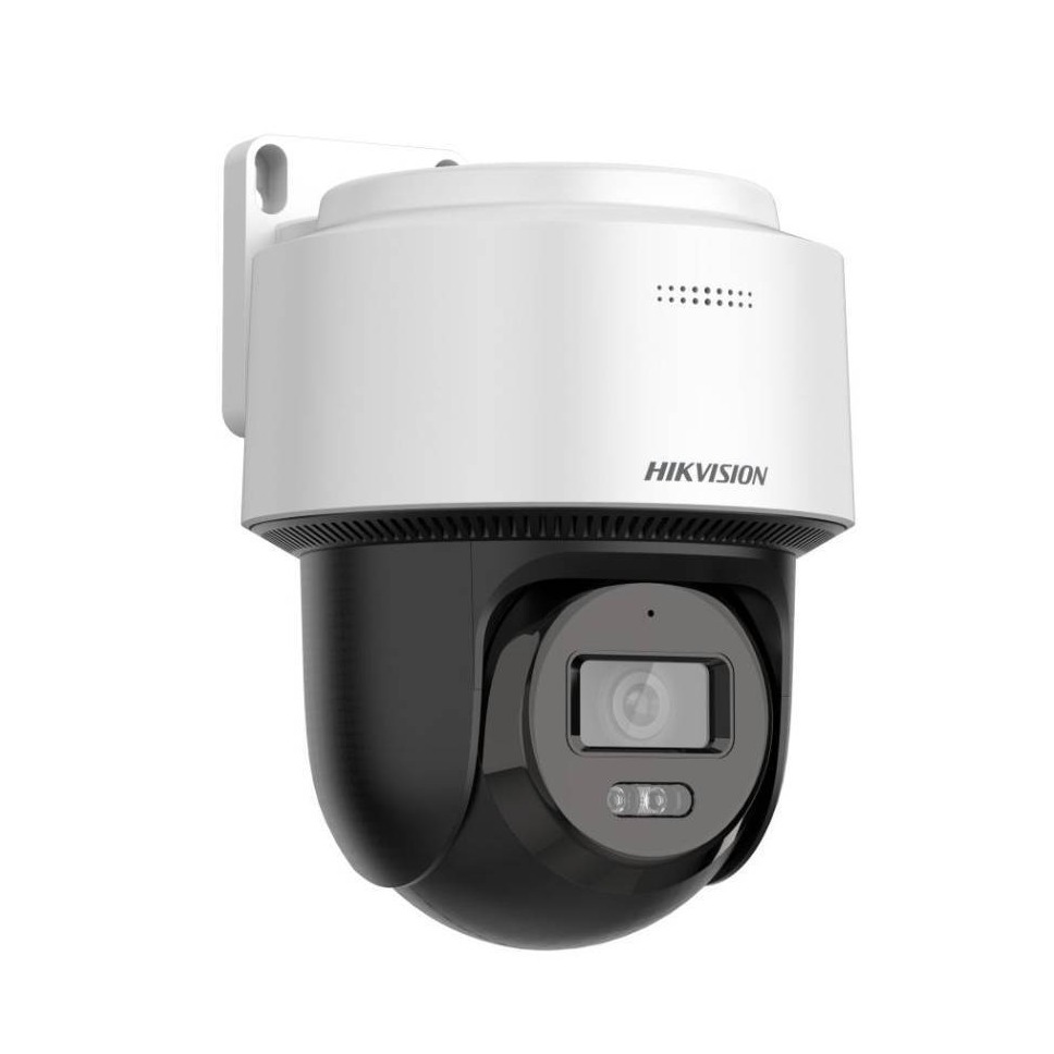 Domo PT IP 4 Megapixel / Lente 4 mm  / Dual Light (30 mts IR + 30 mts Luz Blanca) / ACUSENSE / Autoseguimiento en Humanos / PoE / IP66 / Micrófono y Bocina Integrado (Audio de Dos Vías) / Micro SD / Incluye Montaje de Pered o Techo