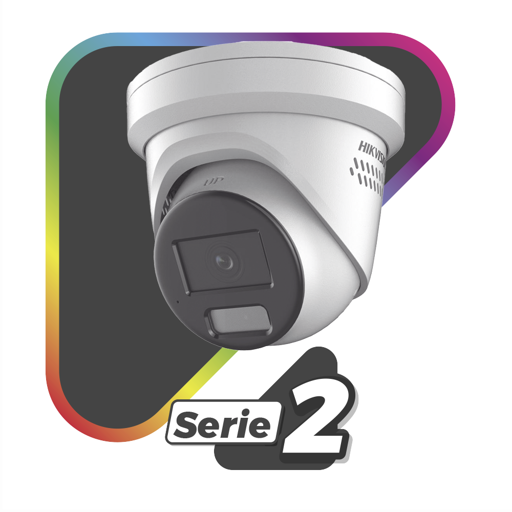 [Dual Light + ColorVu] Turret IP 4 Megapixel / Lente 2.8 mm / 40 mts IR + 40 mts Luz Blanca / Exterior IP67 / Luz Intermitente y Alerta de Audio / Micrófono Integrado / Videoanaliticos (Filtro de Falsas Alarmas) / WDR 130 dB / Captura Facial