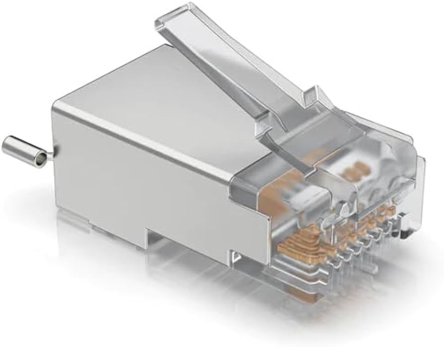 Paquete de 100 Conectores RJ45 Blindados Diseñados para Cables Ethernet UISP (UISP Cable Pro y Cable Carrier)