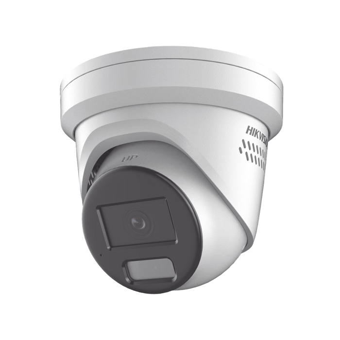 [Dual Light + ColorVu] Turret IP 4 Megapixel / Lente 2.8 mm / 40 mts IR + 40 mts Luz Blanca / Exterior IP67 / Luz Intermitente y Alerta de Audio / Micrófono Integrado / Videoanaliticos (Filtro de Falsas Alarmas) / WDR 130 dB / Captura Facial