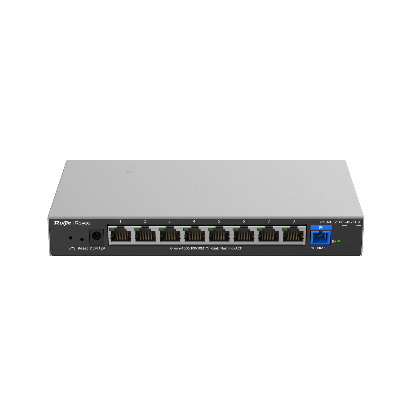 e-Lighten ONU / Switch Hibrido, Capa 2 con un Puerto PON 1G y 8 Puertos Ethernet PoE+ 1G hasta 100 Clientes