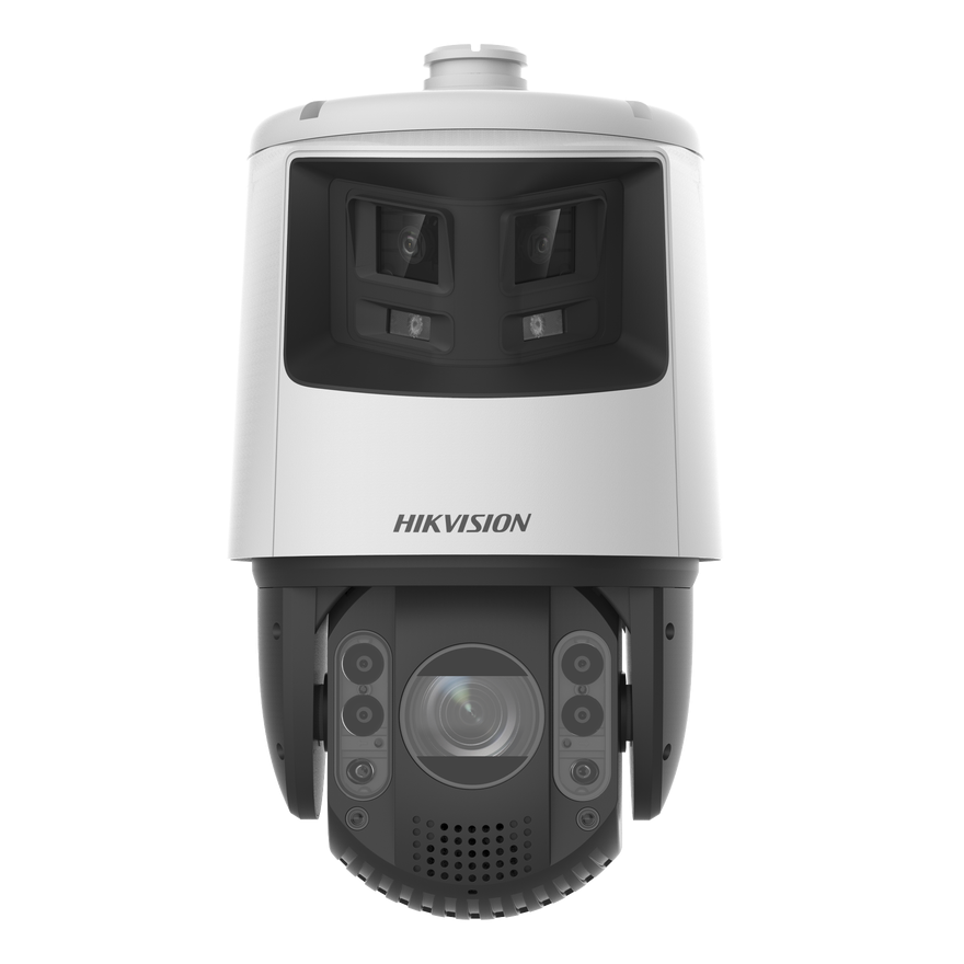 [TandemVu] PTZ IP 4 Megapixel con Cámara Panoramica 6 Megapixel / 25X Zoom / 200 mts IR / 30 mts Luz Blanca / ACUSENSE / IP66 / Alerta Audible y Luz Estroboscopica / Autoseguimiento / Hi-PoE / Alarmas I/O / Ultra Baja Iluminación / Micro SD