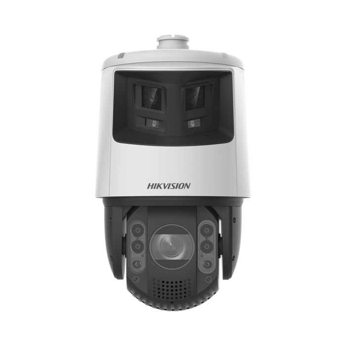 [TandemVu] PTZ IP 4 Megapíxel con Cámara Panorámica 6 Megapíxel / 32X Zoom / 200 mts IR / 30 mts Luz Blanca / ACUSENSE / IP66 / Alerta Audible y Luz Estroboscópica / Autoseguimiento / Hi-PoE / Alarmas I/O / Ultra Baja Il