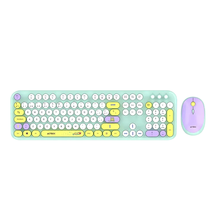 KIT ACTECK COMBO CREATOR CHIC K-COLORS MK485 / TECLADO + MOUSE / INALAMBRICO / TIFFANY / AC-940191