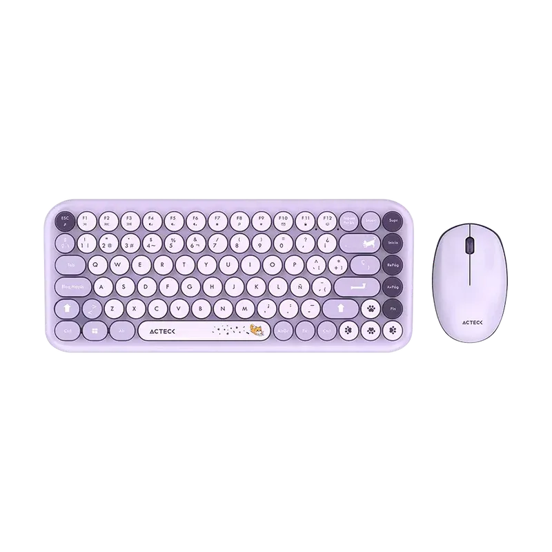 KIT ACTECK COLOR CREATOR CHIC K-COLORS MK480 / TECLADO + MOUSE / INALAMBRICO / VIOLETA / AC-940252