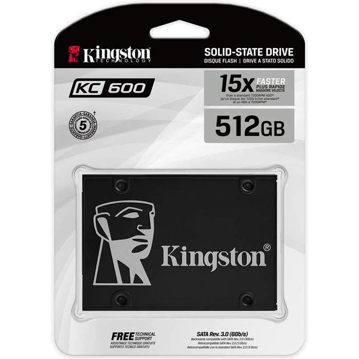 UNIDAD DE ESTADO SOLIDO KINGSTON KC600 512GB SATA3 2.5 R. 550MB/S W.520MB/S - 