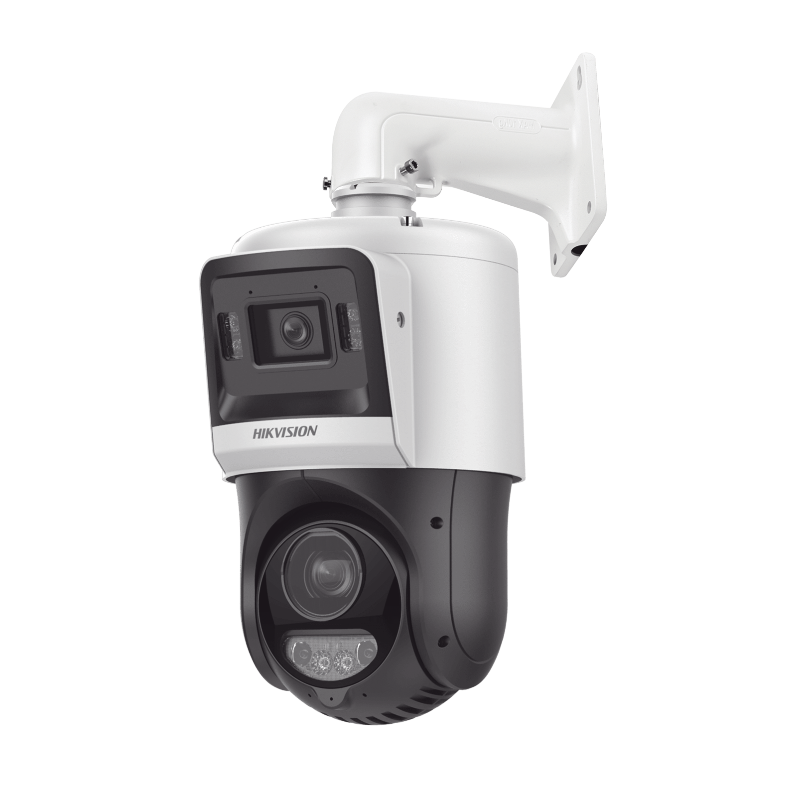 [TandemVu] Domo PTZ IP 4 Megapixel + Cámara Fija 4 Megapixel / 15X Zoom / 100 mts IR + 30 mts Luz Blanca / IP67 / ACUSENSE / PoE+ / 2 Micrófonos Integrados y Bocina / Alerta Audible y Luz Estroboscopica / Alarmas I/O / DARKFIGHTER / Micro SD