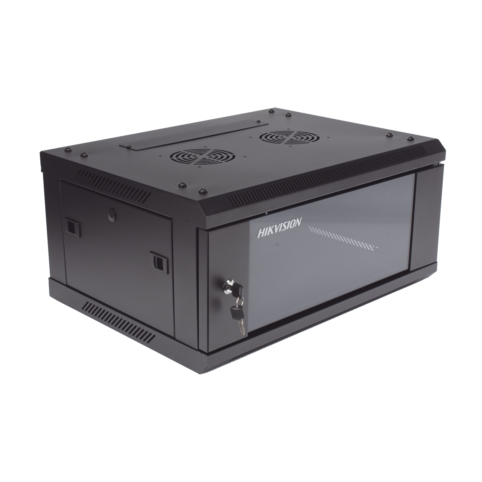 Gabinete para Montaje en Pared - Piso / Puerta de Cristal Templado / Cuerpo Fijo / 4 Unidades de Rack / 19" / Fabricado en Acero