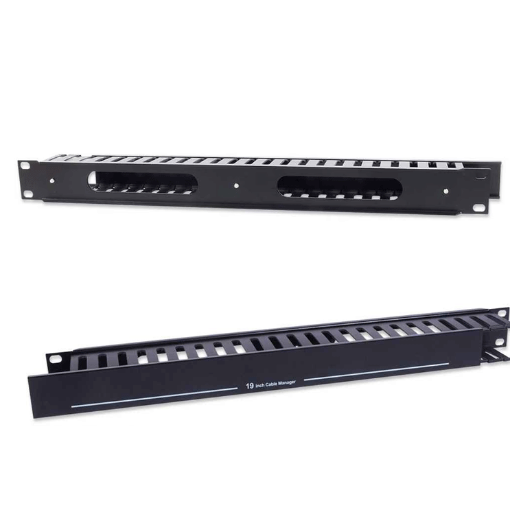 Organizador Horizontal 19", 1U, (Metal) / Color Negro