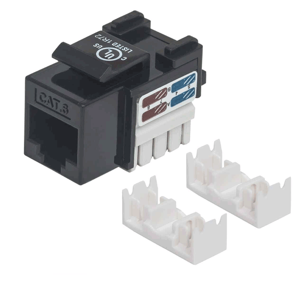 Jack RJ45 CAT6 Keystone / de impacto 110 / color negro