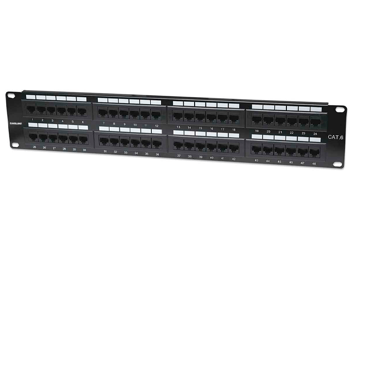 Panel de Parcheo Cat6 48 puertos, UTP, 2UR