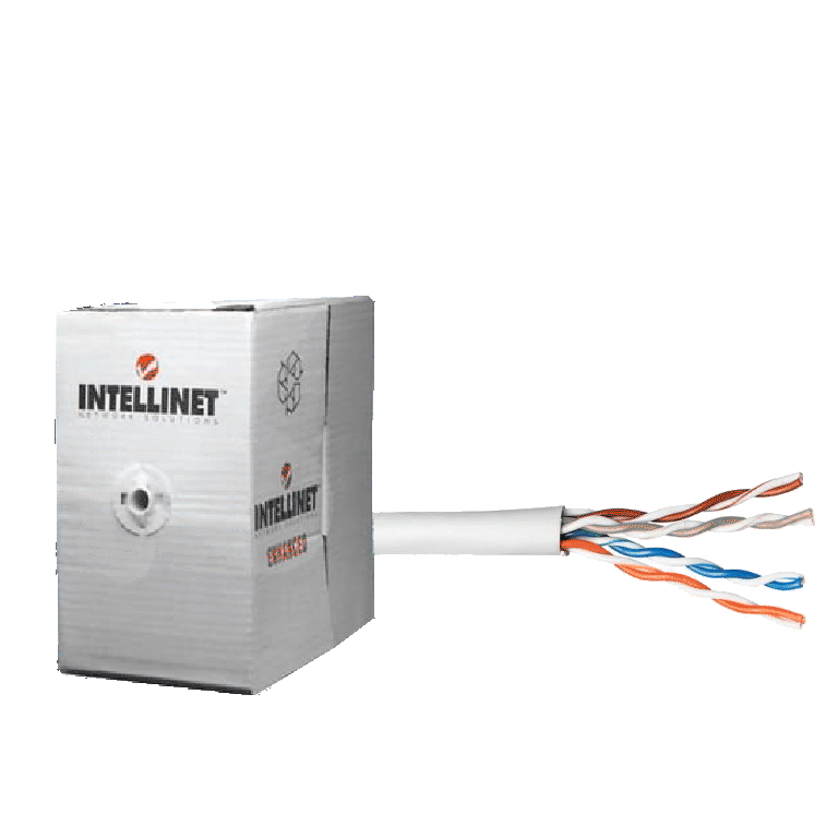 Bobina de cable UTP/ 100m CAT 5e / CCA / Calibre 26 AWG / Color gris