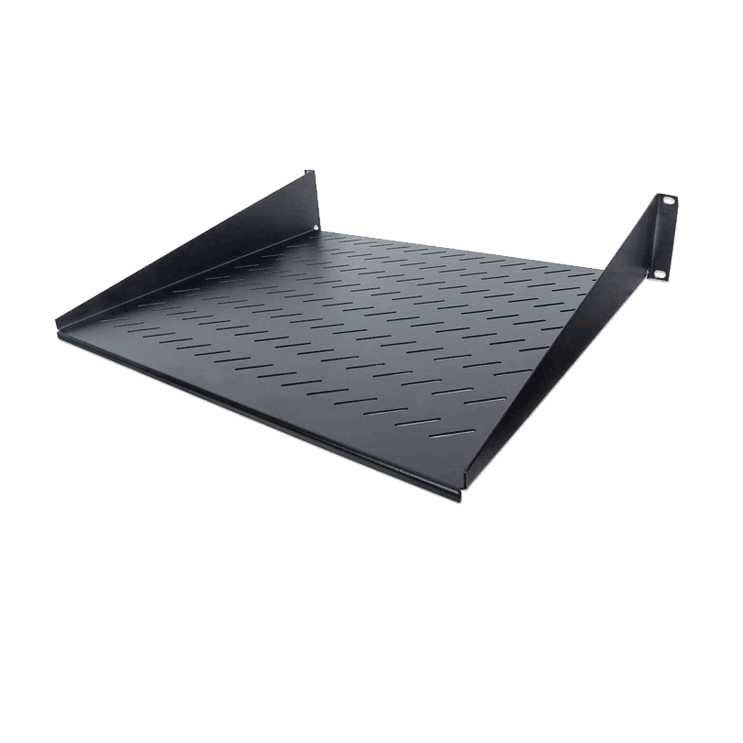 Charola fija, 2U, 19" 2U, 2 puntos frontales de montaje, 40.0 cm de profundidad, Ventilada, Negro
