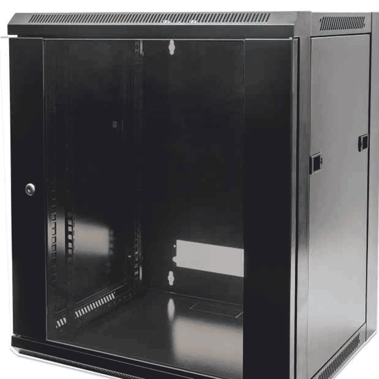 Gabinete mural de 6U / 19" / Empaque Flat-Pack, 450 mm de profundidad / Negro