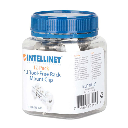 CLIPPARAMONATJE/INTELLINET/716512/CLIP PARA MONTAJE EN RACK DE 19, 1U, PAQUETE DE 12 PZAS