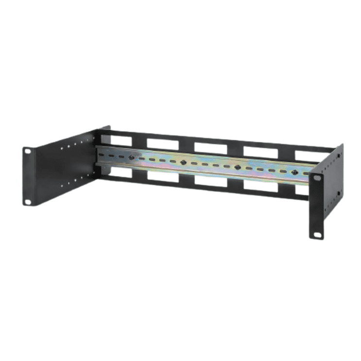 Kit de carril DIN ajustable para rack de 19" Color negro