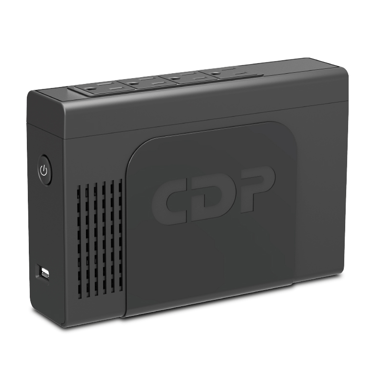 UPS Interactivo de 500VA / 250Watts / Entrada 120V / 4 Terminales de salida / Carga rapida mediante USB / Regulador / Respaldo 5 minutos a carga completa / Batería de Litio