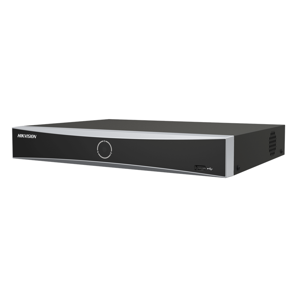 NVR IP / 12 Megapixel (4K) / 8 Canales / 8 Puertos PoE+ / Reconocimiento Facial / PoE Extendido 300 m (984.2 ft) / 2 Bahías HDD / Alarmas I/O